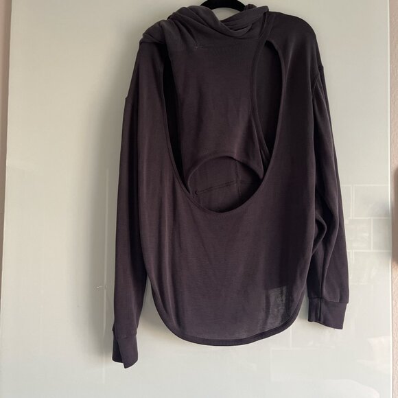 FP Movement Back Into It Hoodie Open Back Black/ Charcoal Gray, Size L - Picture 8 of 9